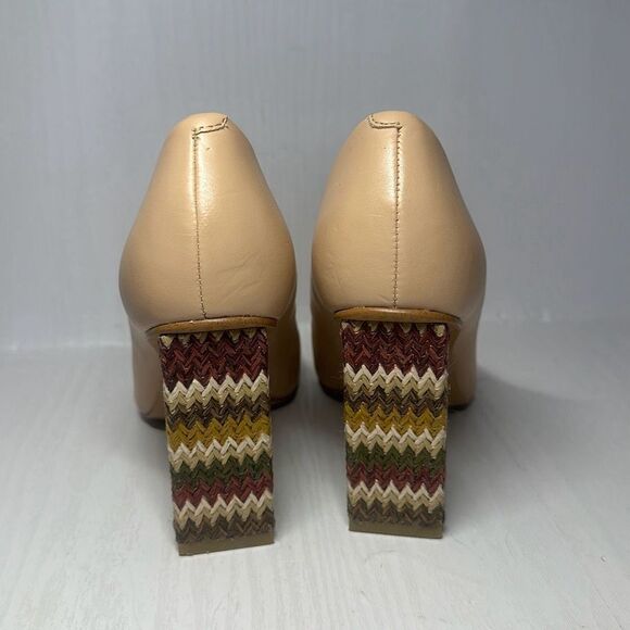 Katy Perry The Catie Chunky Block Heels Open Peep Toe Nude Size 6.5 - Picture 7 of 9